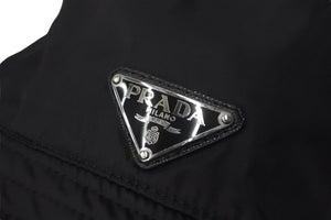 PRADA プラダ ナイロン バケットハット ブラック 帽子 トライアングルロゴ注目 サイズS 美品 中古 59832 