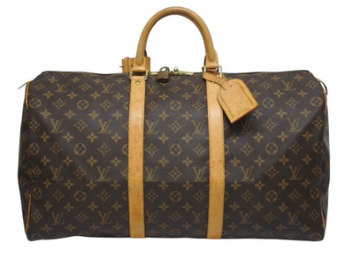 LOUIS VUITTON ルイヴィトン キーポル50 ボストンバッグ M41426 モノグラムキャンバス ブラウン ゴールド金具 美品 中古 4b005984