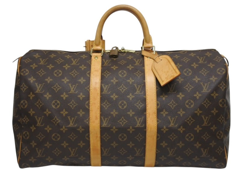 LOUIS VUITTON ルイヴィトン キーポル50 ボストンバッグ M41426 モノグラムキャンバス ブラウン ゴールド金具 美品 中古 4b005984