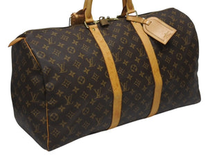 LOUIS VUITTON ルイヴィトン キーポル50 ボストンバッグ M41426 モノグラムキャンバス ブラウン ゴールド金具 美品 中古 4b005984