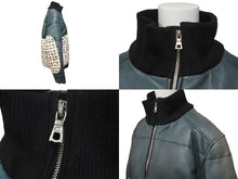 Load image into Gallery viewer, Billionaire Boys Club ビリオネアボーイズクラブ レザーダウンジャケット グリーン ホワイト サイズL 良品 中古 59842