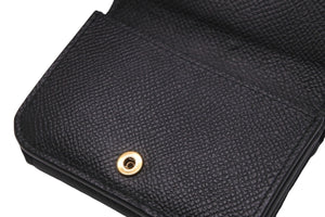 BALENCIAGA バレンシアガ 三つ折り財布 ミニウォレット BB ロゴ ブラック 601387 レザー ゴールド金具 良品 中古 59848