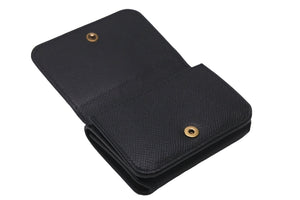 BALENCIAGA バレンシアガ 三つ折り財布 ミニウォレット BB ロゴ ブラック 601387 レザー ゴールド金具 良品 中古 59848