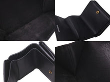 Load image into Gallery viewer, BALENCIAGA バレンシアガ 三つ折り財布 ミニウォレット BB ロゴ ブラック 601387 レザー ゴールド金具 良品 中古 59848