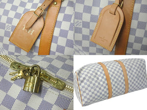 LOUIS VUITTON ルイヴィトン ボストンバッグ キーポル50 ダミエアズール N41430 ホワイト 美品 中古 59856