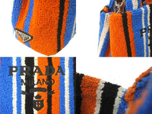 画像をギャラリービューアに読み込む, 極美品 PRADA プラダ RICAMO BAIADERA 2WAY ハンドバッグ 1BA343 ショルダーバッグ ロゴ エンブロイダリー マルチカラー 中古 59858 