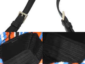 極美品 PRADA プラダ RICAMO BAIADERA 2WAY ハンドバッグ 1BA343 ショルダーバッグ ロゴ エンブロイダリー マルチカラー 中古 59858 
