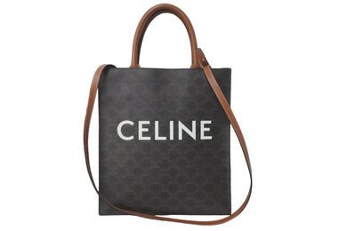CELINE セリーヌ トートバッグ スモール トリオンフ バーティカル カバ トリオンフ キャンバス 191542BZK.04LU 美品 中古 59859