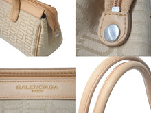 Load image into Gallery viewer, BALENCIAGA バレンシアガ BB柄 トートバッグ ベージュ ロゴ 鞄 キャンバス レザー ヴィンテージ ワンショルダー 良品 中古 59873