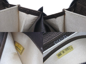 極美品 CHANEL シャネル カードケース ココマーク ワイルドステッチ 10番台 レザー ブラック シルバー金具 中古 59879