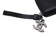 Load image into Gallery viewer, 極美品 CHANEL シャネル カードケース ココマーク ワイルドステッチ 10番台 レザー ブラック シルバー金具 中古 59879