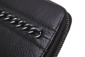 極美品 CHANEL シャネル カードケース ココマーク ワイルドステッチ 10番台 レザー ブラック シルバー金具 中古 59879