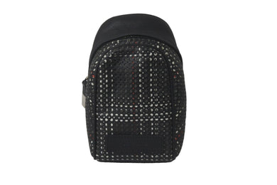 DIOR HOMME ディオール オム ポーチ 小物入れ レザー ブラック ホワイト レッド カラビナ シルバー金具 美品 中古 59883