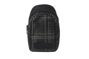 DIOR HOMME ディオール オム ポーチ 小物入れ レザー ブラック ホワイト レッド カラビナ シルバー金具 美品 中古 59883