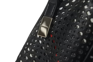 DIOR HOMME ディオール オム ポーチ 小物入れ レザー ブラック ホワイト レッド カラビナ シルバー金具 美品 中古 59883
