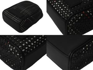 DIOR HOMME ディオール オム ポーチ 小物入れ レザー ブラック ホワイト レッド カラビナ シルバー金具 美品 中古 59883