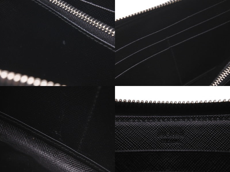 PRADA プラダ 長財布 ラウンドファスナー スタッズ ブラック