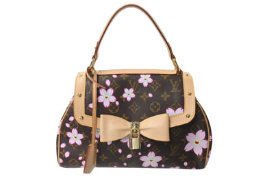 極美品 LOUIS VUITTON ルイ ヴィトン サックレトロPM マロン ハンドバッグ M92012 モノグラムチェリーブロッサム ブラウン 中古 4C071270