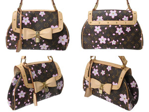極美品 LOUIS VUITTON ルイ ヴィトン サックレトロPM マロン ハンドバッグ M92012 モノグラムチェリーブロッサム ブラウン 中古 4C071270