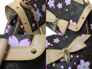 極美品 LOUIS VUITTON ルイ ヴィトン サックレトロPM マロン ハンドバッグ M92012 モノグラムチェリーブロッサム ブラウン 中古 4C071270