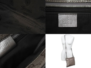 極美品 GUCCI グッチ ショルダーバッグ ベージュ GGインプリメ 201538 シルバー金具 PVC レザー 中古 59896