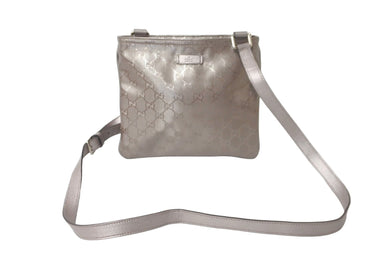 極美品 GUCCI グッチ ショルダーバッグ ベージュ GGインプリメ 201538 シルバー金具 PVC レザー 中古 59896