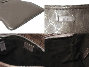 極美品 GUCCI グッチ ショルダーバッグ ベージュ GGインプリメ 201538 シルバー金具 PVC レザー 中古 59896