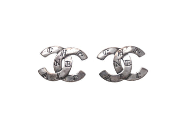 CHANEL シャネル ピアス ココマーク ヴィンテージ ロゴ シルバー金具 良品 中古 59920