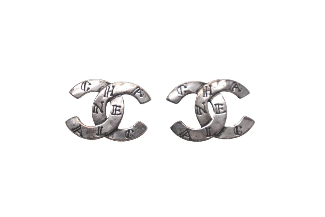 CHANEL シャネル ピアス ココマーク ヴィンテージ ロゴ シルバー金具 良品 中古 59920