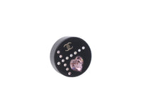 Load image into Gallery viewer, 極美品 CHANEL シャネル ピアス ココマーク ハートラインストーン 丸 ブラック シルバー金具 04P 中古 59927