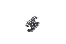 Load image into Gallery viewer, CHANEL シャネル ピアス ココマーク ラインストーン ブラック シルバー金具 04A 美品 中古 59931