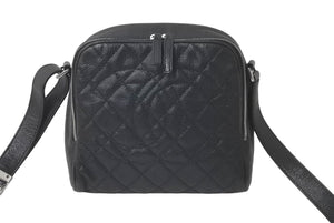 CHANEL シャネル ショルダーバッグ マトラッセ デカココマーク キャビアスキン ブラック シルバー金具 11番台 美品 中古 59934