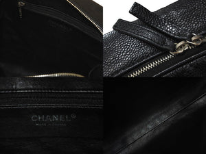 CHANEL シャネル ショルダーバッグ マトラッセ デカココマーク キャビアスキン ブラック シルバー金具 11番台 美品 中古 59934