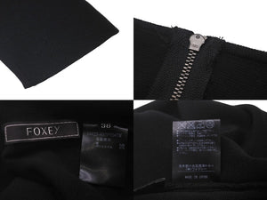 FOXEY フォクシー ジップチュニック ブラック コットン ポリエステル サイズ38 34422-KATFY04TM 美品 中古 59941