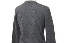 Load image into Gallery viewer, 極美品 Lucien Pellat-Finet ルシアンペラフィネ カシミヤ スカル ラインストーン カーディガン グレー サイズS 中古 59948