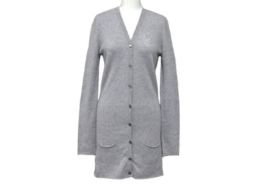 極美品 Lucien Pellat-Finet ルシアンペラフィネ カーディガン ハート スワロフスキー グレー カシミヤ サイズS 中古 59950