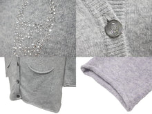 Load image into Gallery viewer, 極美品 Lucien Pellat-Finet ルシアンペラフィネ カーディガン ハート スワロフスキー グレー カシミヤ サイズS 中古 59950