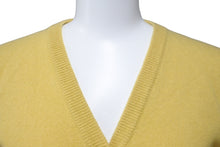 Load image into Gallery viewer, Lucien Pellat-Finet ルシアンペラフィネ カーディガン ピースマーク スパンコール イエロー カシミヤ サイズS 美品 中古 59951