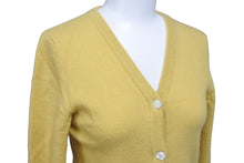 Load image into Gallery viewer, Lucien Pellat-Finet ルシアンペラフィネ カーディガン ピースマーク スパンコール イエロー カシミヤ サイズS 美品 中古 59951