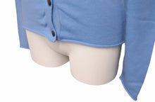 Load image into Gallery viewer, Lucien Pellat-Finet ルシアンペラフィネ カーディガン 胸ポケット ドクロモチーフ ブルー カシミヤ サイズS 美品 中古 59953