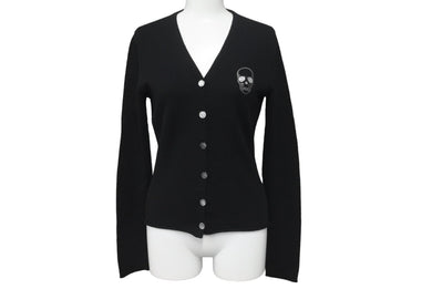 Lucien Pellat-Finet ルシアンペラフィネ カーディガン スワロフスキー ドクロモチーフ ブラック カシミヤ サイズS 美品 中古 59954