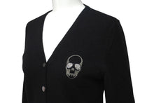 Load image into Gallery viewer, Lucien Pellat-Finet ルシアンペラフィネ カーディガン スワロフスキー ドクロモチーフ ブラック カシミヤ サイズS 美品 中古 59954