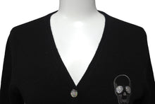 Load image into Gallery viewer, Lucien Pellat-Finet ルシアンペラフィネ カーディガン スワロフスキー ドクロモチーフ ブラック カシミヤ サイズS 美品 中古 59954