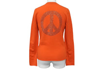 Load image into Gallery viewer, Lucien Pellat-Finet ルシアンペラフィネ カーディガン ピースマーク カシミヤ スワロフスキー オレンジ サイズS 美品 中古 59955