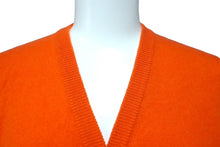 Load image into Gallery viewer, Lucien Pellat-Finet ルシアンペラフィネ カーディガン ピースマーク カシミヤ スワロフスキー オレンジ サイズS 美品 中古 59955