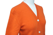 Load image into Gallery viewer, Lucien Pellat-Finet ルシアンペラフィネ カーディガン ピースマーク カシミヤ スワロフスキー オレンジ サイズS 美品 中古 59955