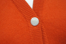 Load image into Gallery viewer, Lucien Pellat-Finet ルシアンペラフィネ カーディガン ピースマーク カシミヤ スワロフスキー オレンジ サイズS 美品 中古 59955