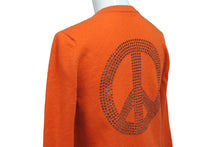 Load image into Gallery viewer, Lucien Pellat-Finet ルシアンペラフィネ カーディガン ピースマーク カシミヤ スワロフスキー オレンジ サイズS 美品 中古 59955