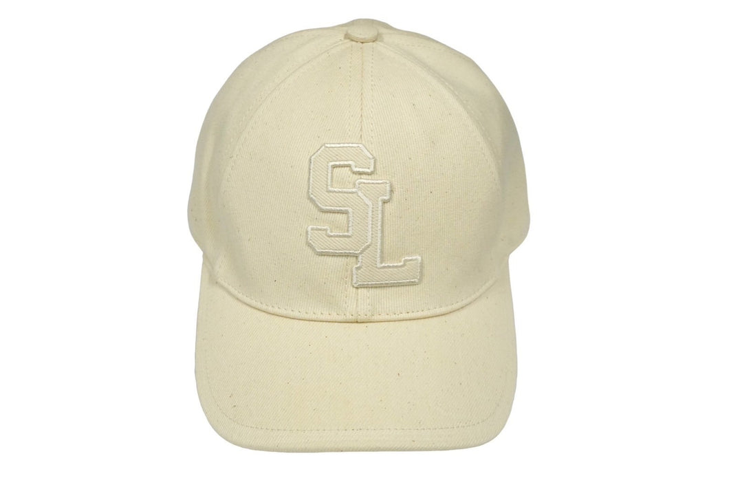 SAINT LAURENT PARIS サンローランパリ ロゴ ベースボールキャップ コットン アイボリー サイズ調整可能 690975 美品 中古 59962