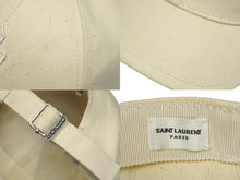 Load image into Gallery viewer, SAINT LAURENT PARIS サンローランパリ ロゴ ベースボールキャップ コットン アイボリー サイズ調整可能 690975 美品 中古 59962